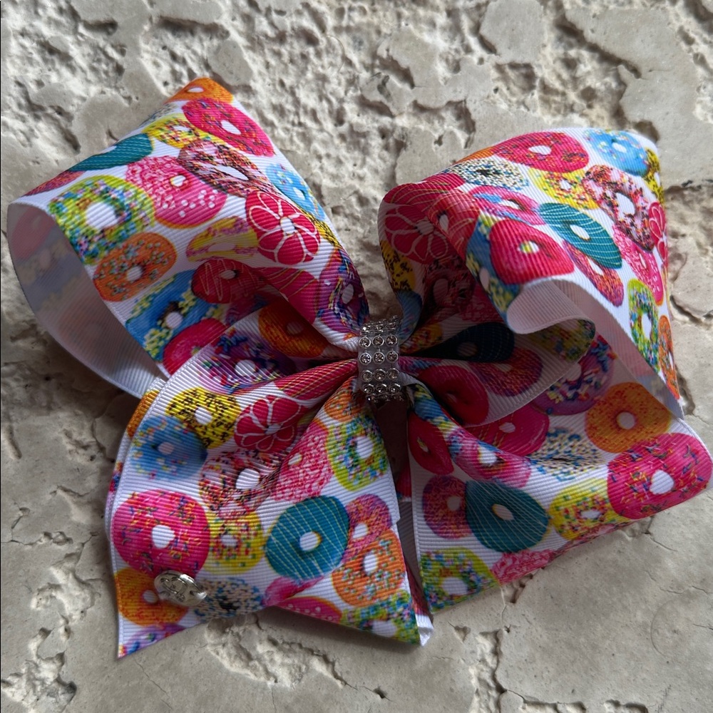 Hair bow Jojo Bow Colorful Donut Pattern Hair Bow